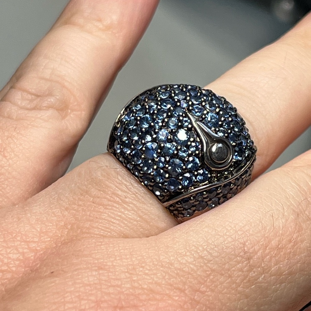 John Hardy Bamboo Sterling Silver Lava Dome Ring - Picture 3 of 5